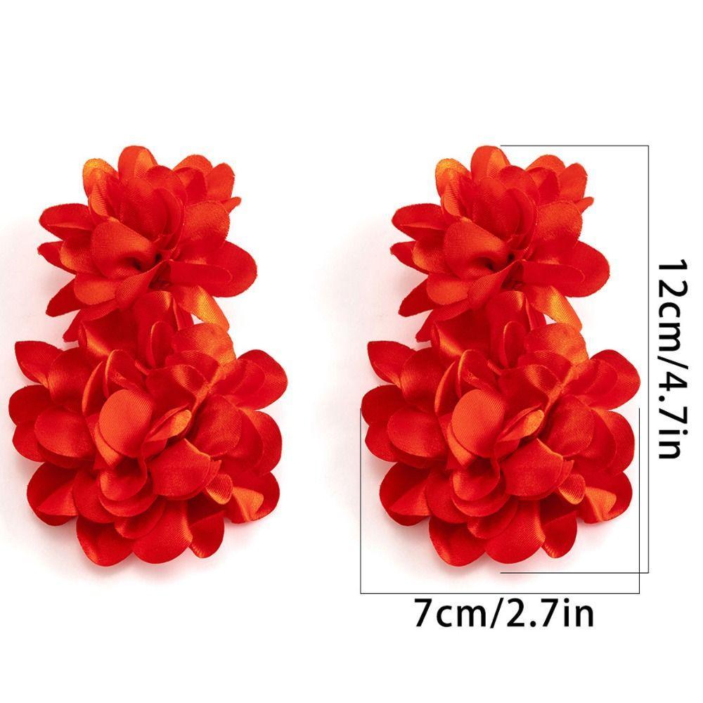 Серьги ручной работы с цветочным принтом, стильные серьги-подвески с цветочными мотивами, ювелирные украшения для женщин