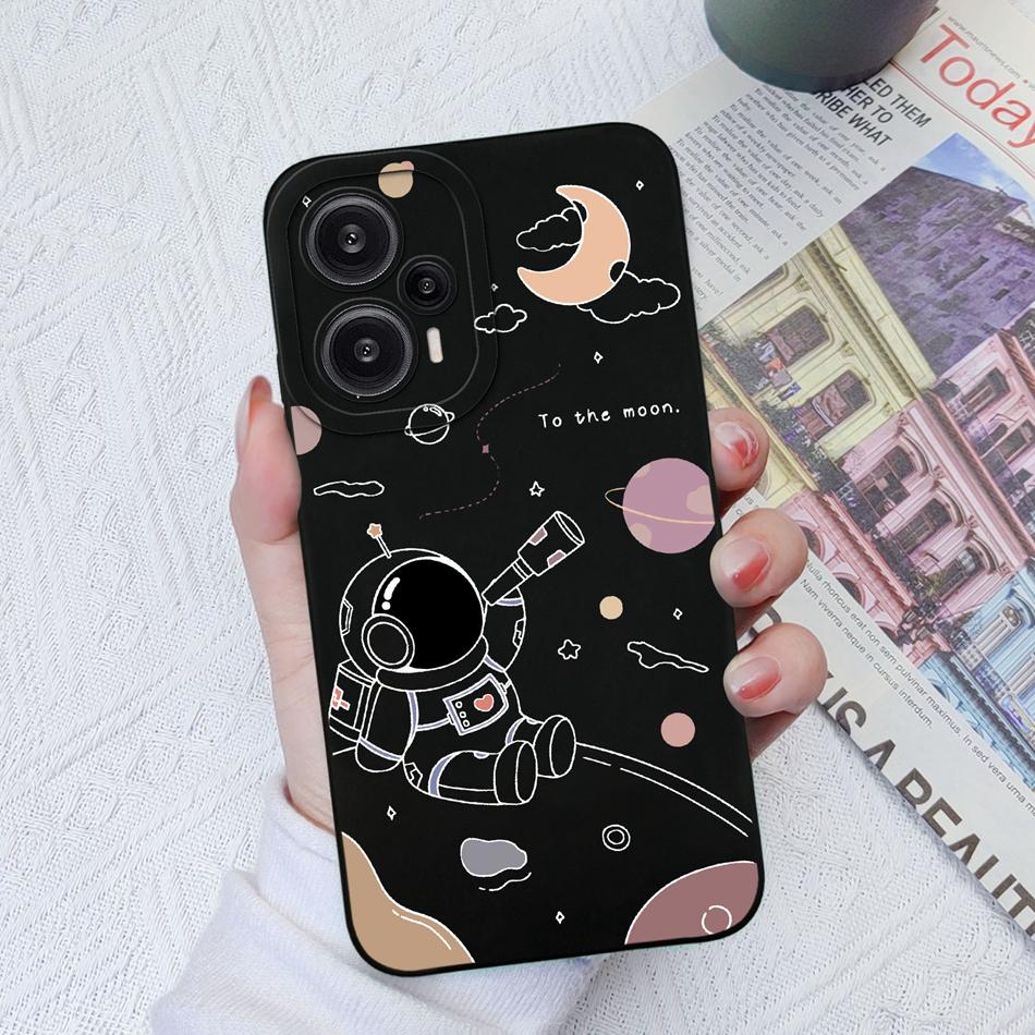 Чехол Для Poco F5 Pro Расписные Цветы Мягкий Жидкий Силикон Защита Объектива Камеры Задняя Крышка Для Xiaomi Poco F 5 F5Pro Защитные