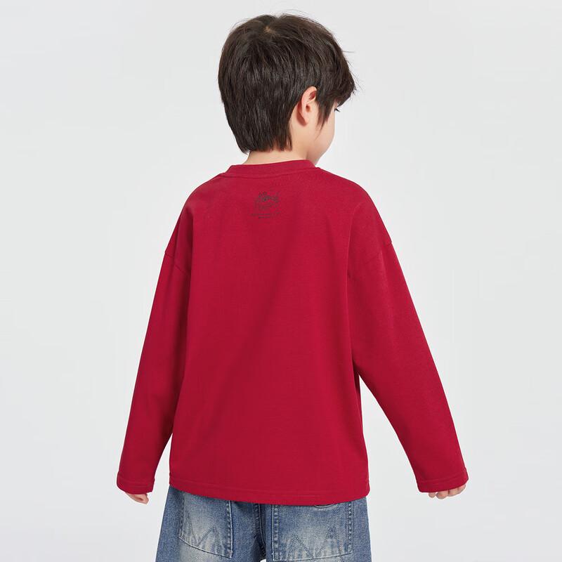 Doudoujia Boys' Cartoon Lucky Dragon Long Sleeve Cotton T-Shirt