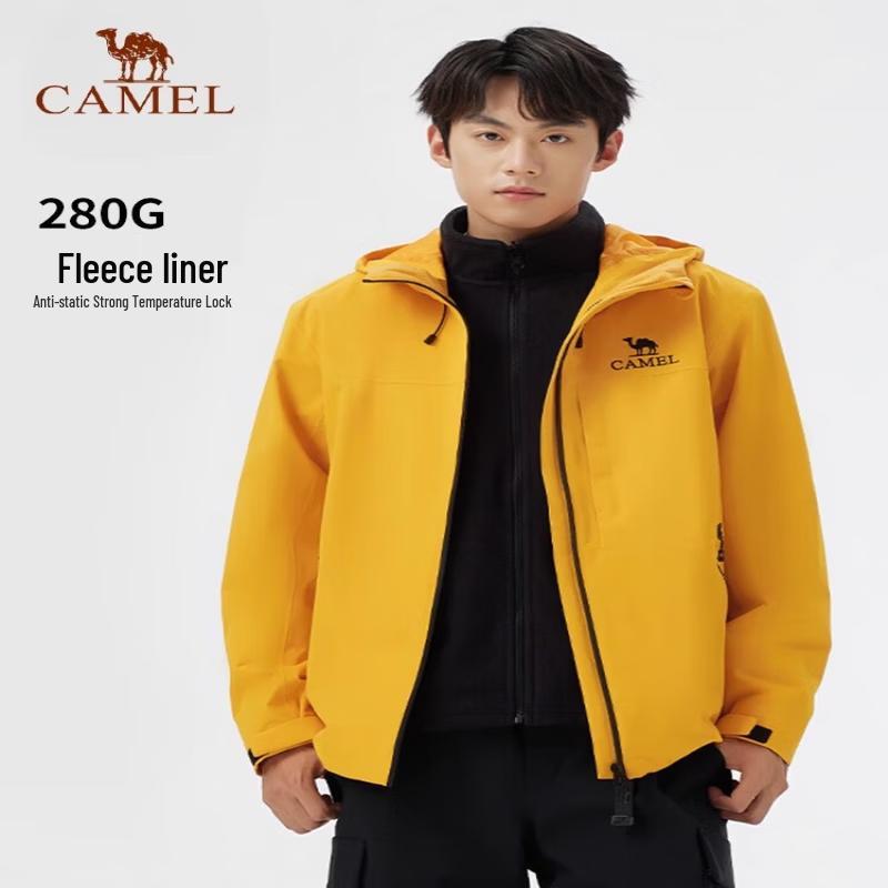 Camel Unisex 3-in-1 Windproof Waterproof Outdoor Jacket