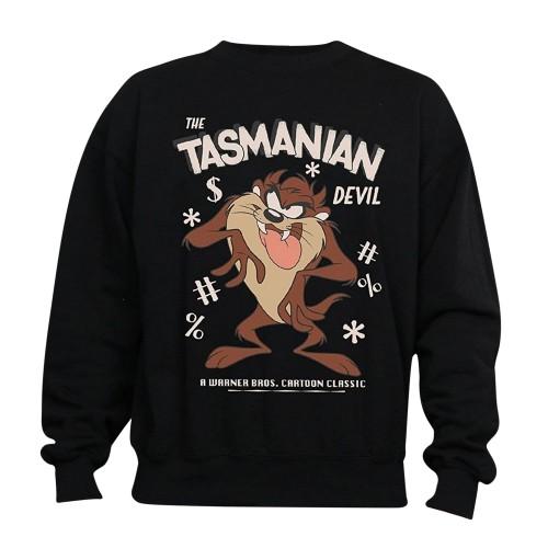 Looney Tunes Mens Tasmanian Devil Vintage Cotton Sweatshirt