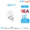 Tuya Wifi Rf433 Eu Smart Socket Plug Outlet 16a Adapter Power Monitor Wireless Remote Control App For Google Home Alexa
