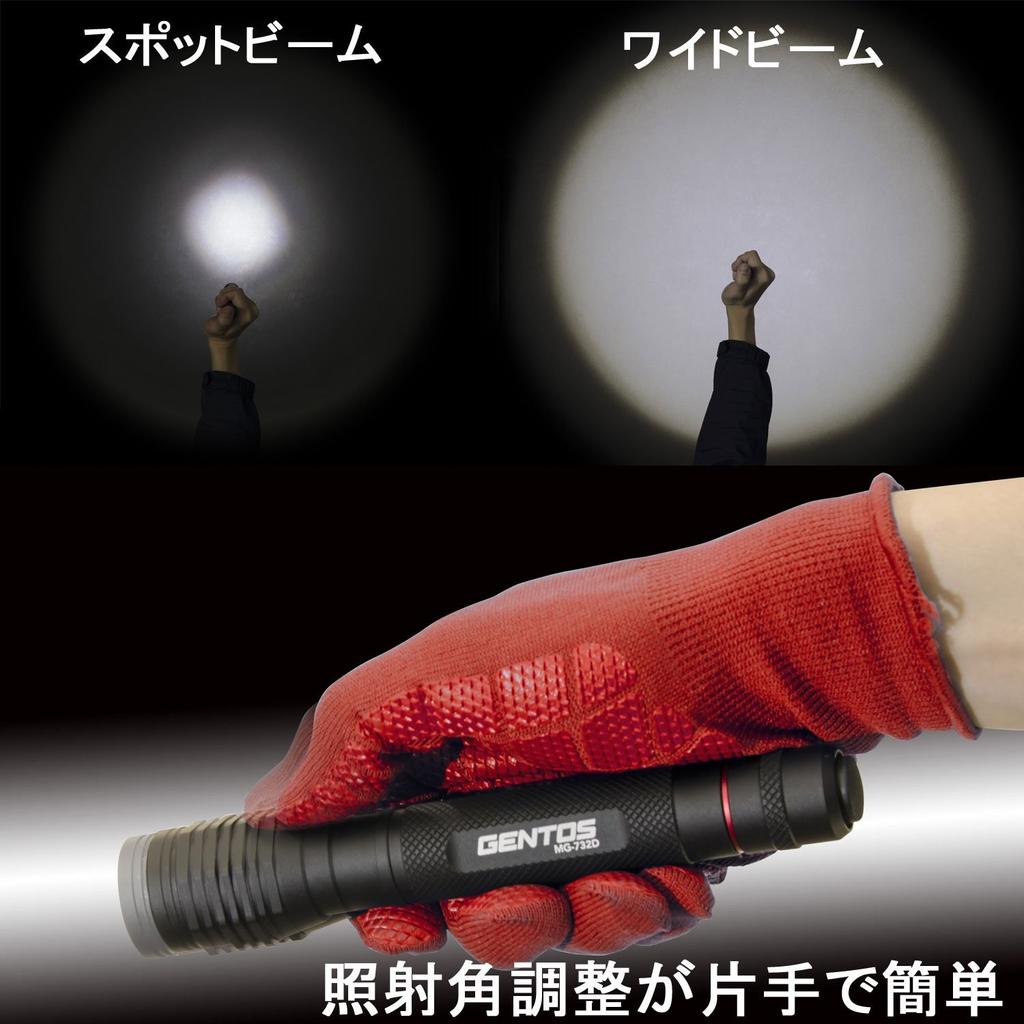 GENTOS LED flashlight 220 lighting for 5 and Uses 2 AA batteries MG series Compliant with ANSI standards Rolling prevention [Brightness