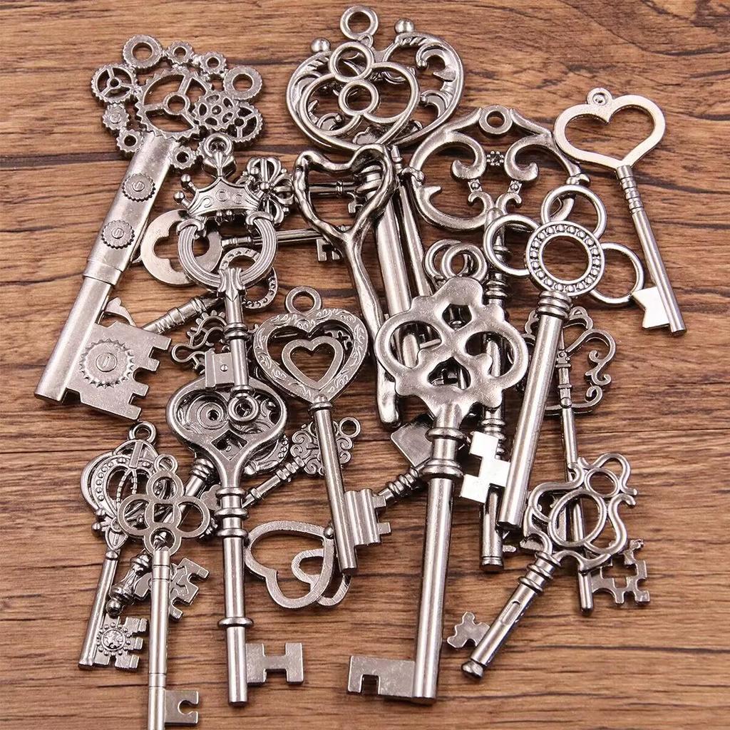 10 цветов DIY стимпанк подвески-шармы в виде ключей – случайные 30 г, 50 г, 100 г сплавные ювелирные аксессуары