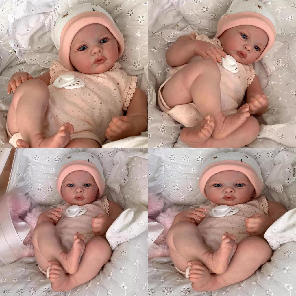Силиконовая кукла 48 см Реалистичная ручная работа 3D кожа со шляпой и одеждой украшение для коллекционеров и дарителей