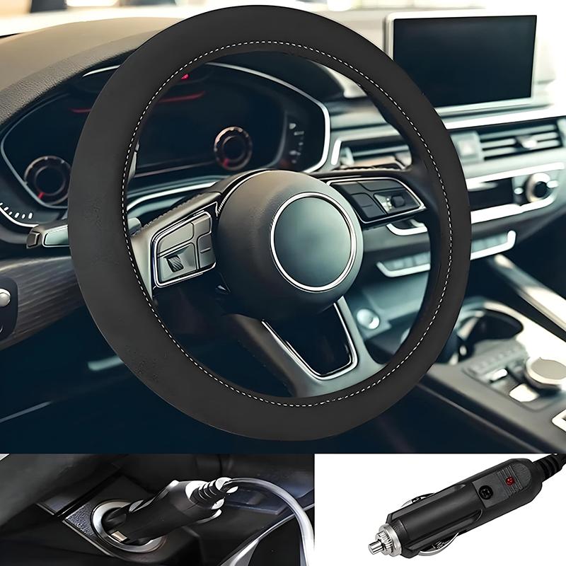 12 В подогреваемый чехол на руль, теплый зимой, универсальный защитный чехол на руль, внешний для автомобилей, грузовиков, фургонов, автомобильных аксессуаров