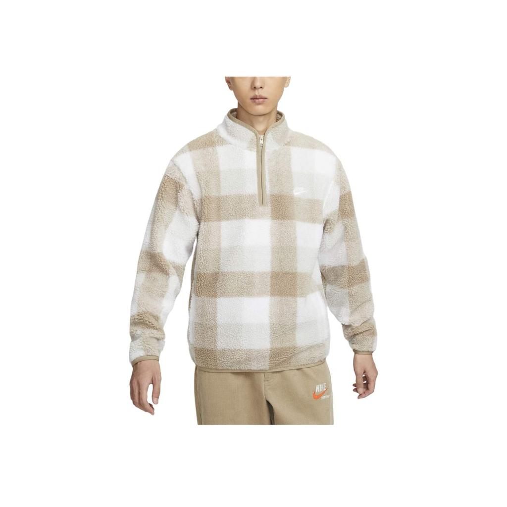 Nike Удобная мягкая флисовая куртка с воротником-стойкой Мужские куртки Khaki Sail-White Light-Bone FZ0898-247