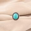 Синий Бирюзовый Драгоценный Камень 925 Стерлинговое Серебро Ручной Работы Модное Кольцо Для Женщин RR-62-38