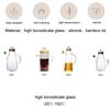 Transparent Glass Oil Bottle with Lid Handle Scale Heat-resistant 500/800ml Soy Vinegar Sauce Environmental Protection Container