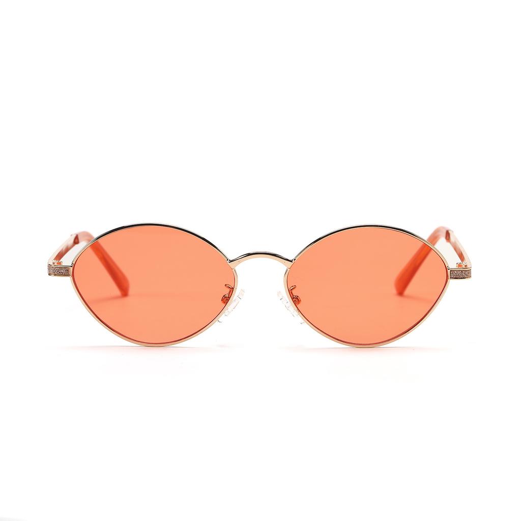 Очки 95112 Овальные Цветные линзы Маленькая оправа Рэп Солнцезащитные очки Женские солнцезащитные очки Мужские