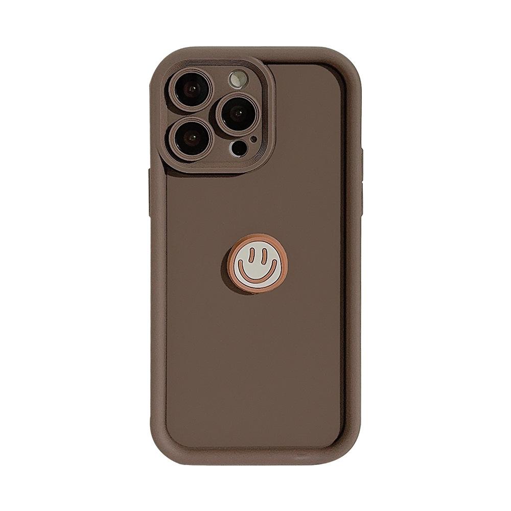3D small smiley face 17 phone case suitable for iPhone 15, 11, 14 Pro Max, niche 12, full coverage 16, Huawei