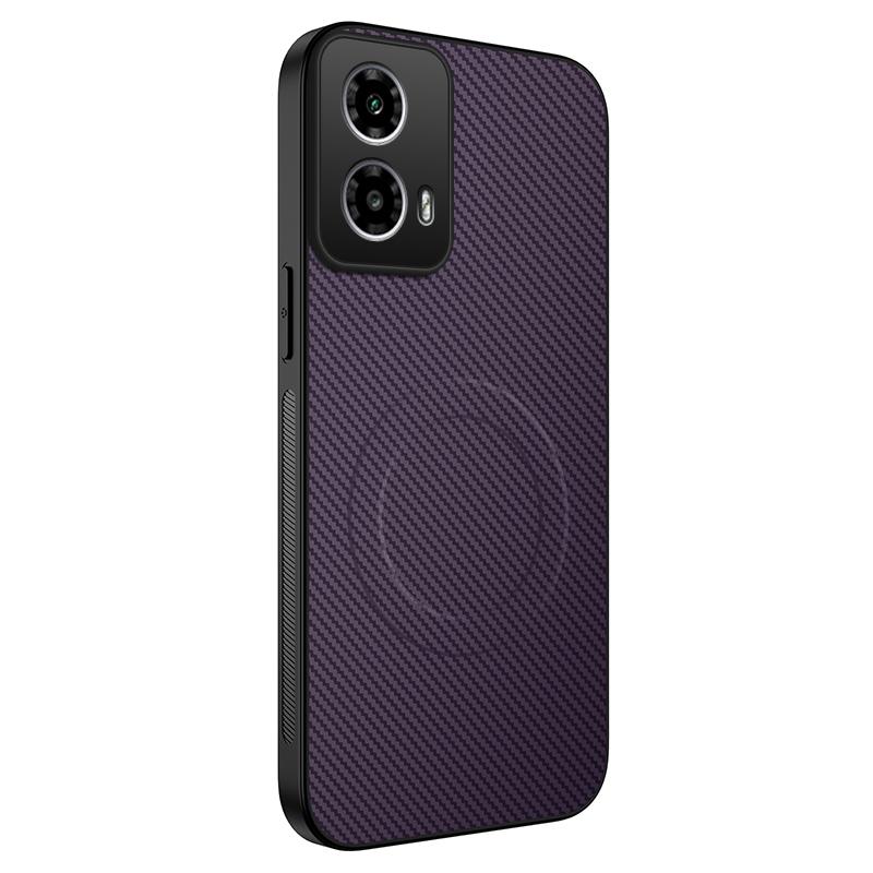 For Motorola Moto G34 5G/Motorola Moto G45 5G Magnetic Case WANLONFENG TQ Series Carbon Fiber Texture PC TPU Phone Cover
