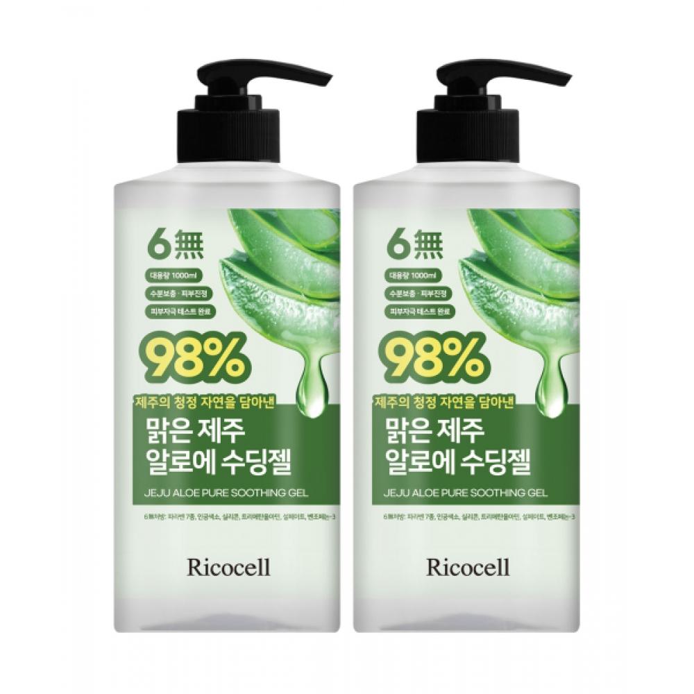 Ricocell Ricocell Hypoallergenic Clear Jeju Aloe 98 Soothing Gel Soothing + Moisture Care 1000ml 2