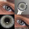 AMARA 1 пара цветных контактных линз годового использования, естественные линзы для карих глаз, серые контактные линзы с синими линзами, зеленые линзы для глаз