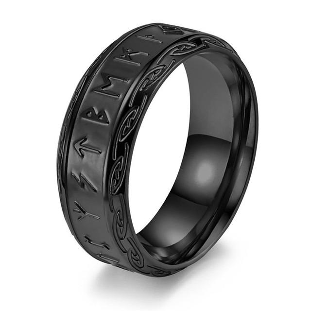 Винтажные кольца с рунами Одина, норвежского викинга, модные серебряные кольца из нержавеющей стали со словами, свадебные украшения