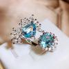Нерегулярная имитация параиба круглая капля воды морской голубой топаз отверстие регулируемое кольцо женское кольцо