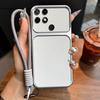 Роскошный чехол для телефона с большим окном и ремешком для realme C25s Премиальный текстурированный корпус