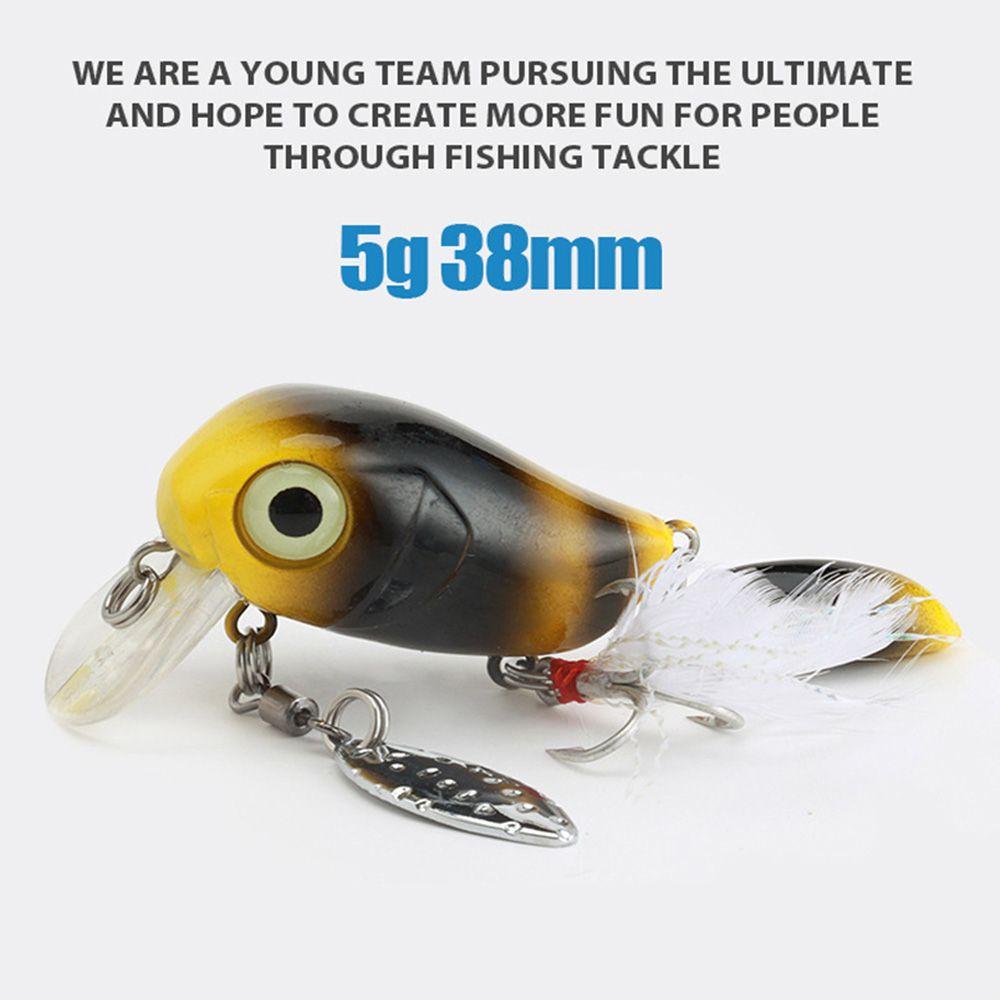 Hot Durable Sequins 3.8cm 5g Crank Bait Treble Hook Rotating Spinner Spoon Fishing Lure