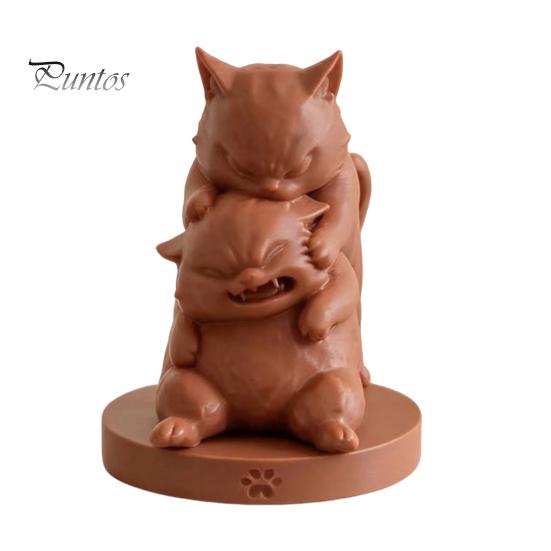 Забавная статуэтка кота для полок, Коты-бойцы, Украшение, 3D-печатная фигурка сложенных котят, Прочные фигурки из ПЛА-смолы, Креативная скульптура животного, Дом