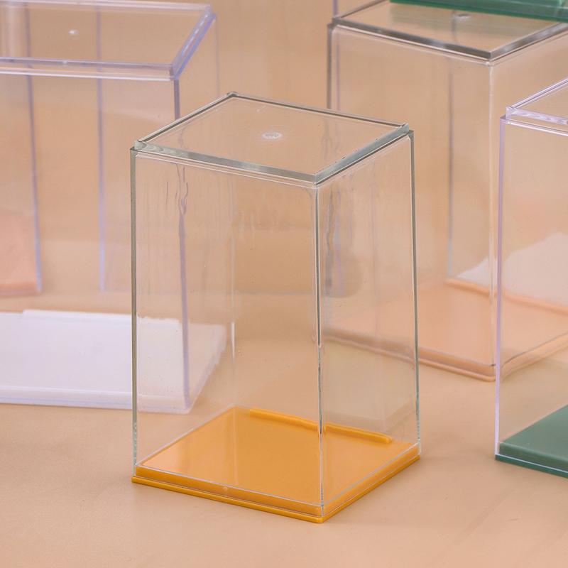 Ящик для хранения Настольная коробка для кукол Одиночная пылезащитная прозрачная стойка для выставки товаров