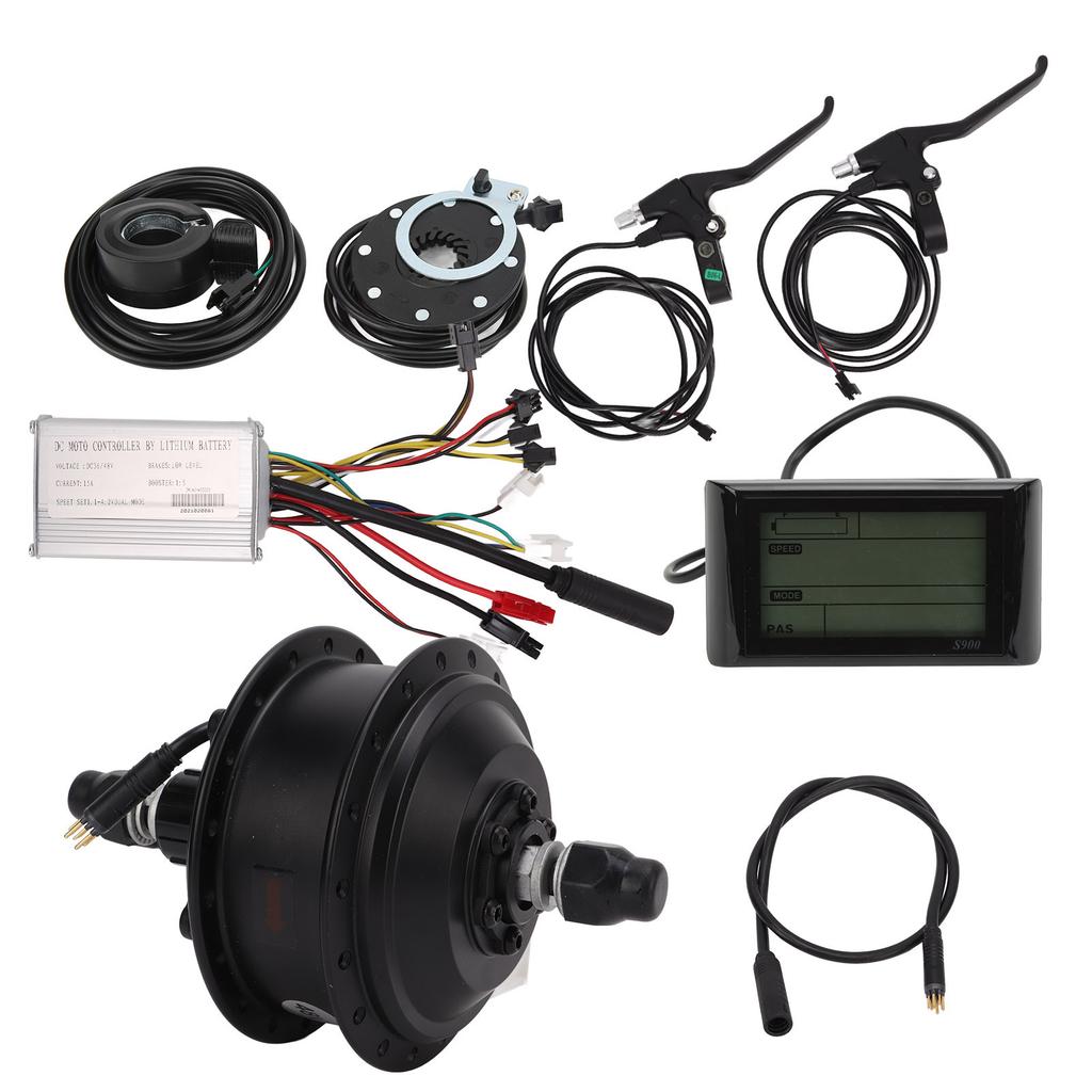 48V 250W Electric Bike Rear Drive Flywheel Motor Kit with Controller S900 Meter Shifter Assist Sensor Brake HandleFits
