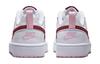 Nike Кроссовки Court Borough 2 Low 2 Кожаные Повседневные Устойчивые к истиранию Поддерживающие Низкие Детские Обувь для Скейтбординга Белый Красный Розовый BQ5448-120