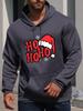 Men'S New Individual Christmas Hat Print Casual Sweatshirt Fashion Drawstring Hoodie Versatile Long Sleeve Hooded Sweatshirt