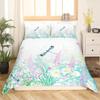 Dragonfly Quilt Cover Set Plant Flower Soft Comfortable Bedding Down Quilt Cover Three-Piece Set
