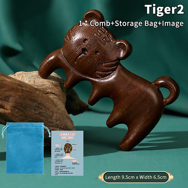 1 шт., бутик, ручная работа, сандаловое дерево, расческа для волос, массажные расчески для тигра/кошки, щетка для волос, инструменты для укладки, подарок для здоровья