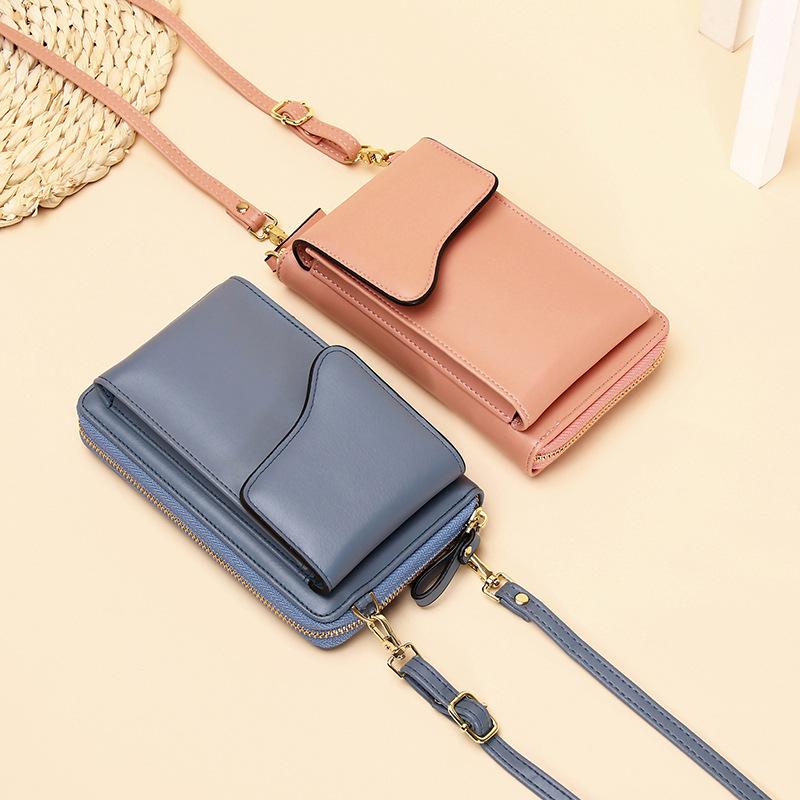 Women's Bag Creative Fashion Single Shoulder Bag Crossbody Bag Large Capacity Women's Long Purse Solid Color Mobile Phone Bag