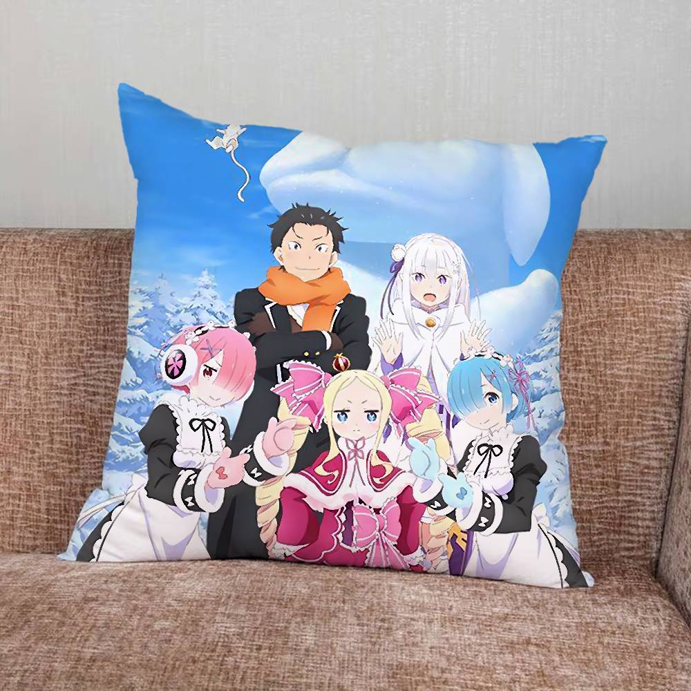 R-Re Zero Anime Pillow Case Pillowcase Home Sofa Cushions Car Cushions Pillowcover Office Pillowshell Pillow