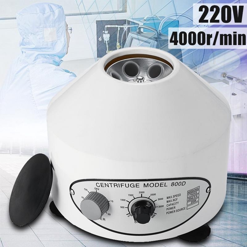 Электрическая центрифуга 220 В 800D 4000 об/мин Лабораторная лабораторная практика Настольная лабораторная центрифуга 25 Вт