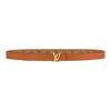LOUIS VUITTON ICONIC monogrammed smooth buckle double-sided canvas metal-trimmed leather belt  women's style  brown/light brown  width 2cm
