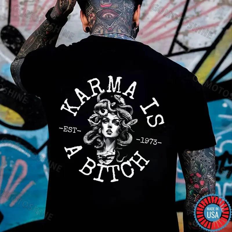 KARMA IS A BITCH Medusa Print Men's T-Shirt