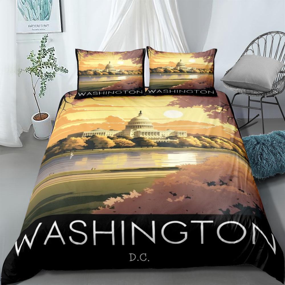 Комплект пододеяльника для исторического места Односпальный Двуспальный Королевский Размер США Твин Фул Кинг Среди Комплекта Постельного Белья