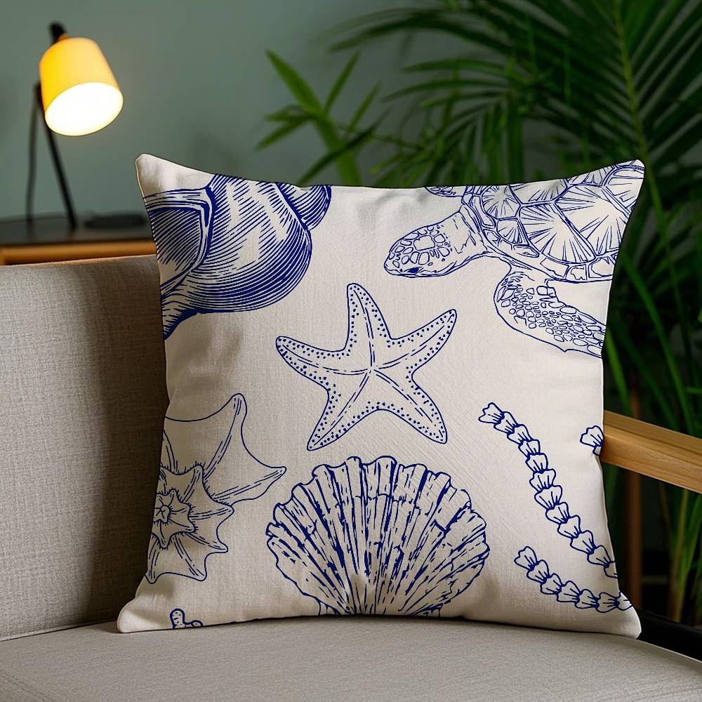 Pillow Case Oean Animals Sofa Short Plush Double-sided HD Printing Room Home Office Gift Cushion Cover