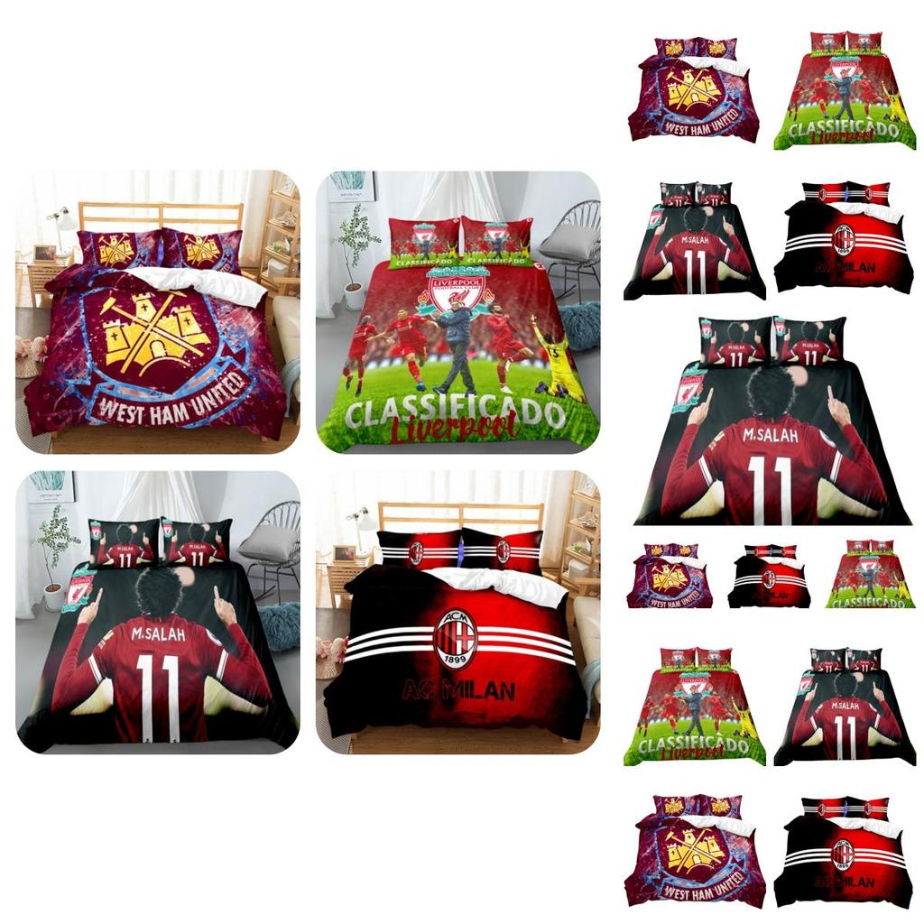 Football-themed Bedding Set Includes Duvet Cover And Pillowcase Polyester Material