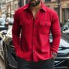 Mens Casual Slim Fit Vintage Solid Color Turn Down Collar Spring Autumn Jacket