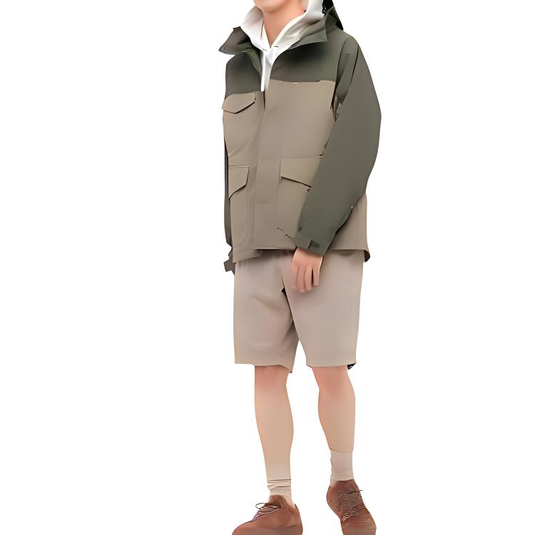 Uniqlo Куртка с капюшоном Color Block Унисекс Куртки Зеленый 451285-56