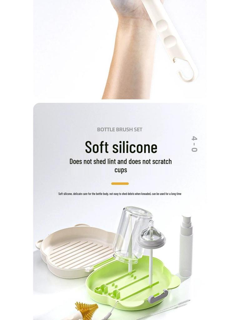 Портативный силиконовый набор для чистки детских бутылочек и сосок