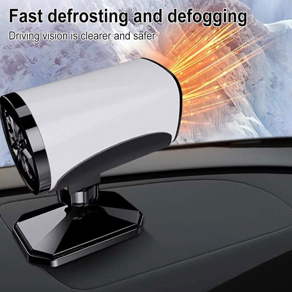 150W Car Air Heater 12/24V Winter Windshield Defroster Angle Adjustable Heating & Cooling Dual Use Cigarette Lighter Plug