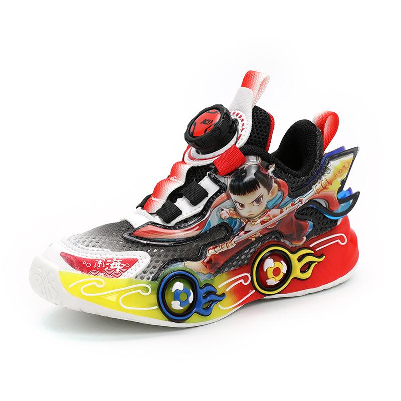 Boys' sneakers, new spring and autumn children's cartoon shoes, soft-soled fashionable running shoes for little boys, dad shoes