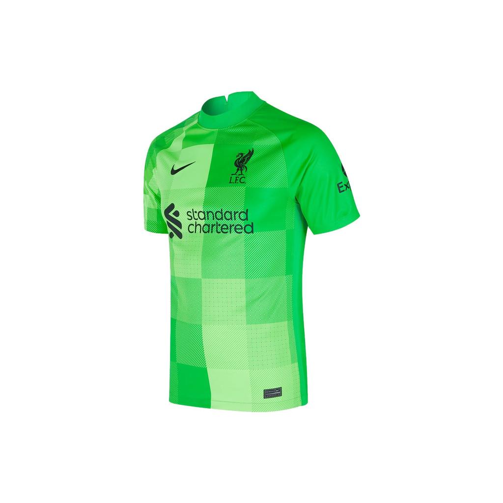 Nike Ливерпуль 21/22 сезона с цветными блоками, с круглым вырезом и коротким рукавом, футбольная майка, мужская футбольная майка, зеленая DB2559-330