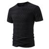 Новые летние мужские футболки с круглым вырезом и коротким рукавом, повседневные однотонные футболки с воротником, модные футболки с ромбовидным дизайном, уличная одежда