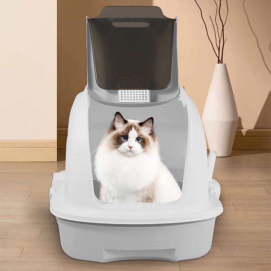 Полностью закрытый ящик для кошачьего туалета с откидной дверцей, ящик для кошачьего туалета с защитой от брызг и пластиковой лопаткой, кошачий туалет с защитой от запаха для домашних кошек