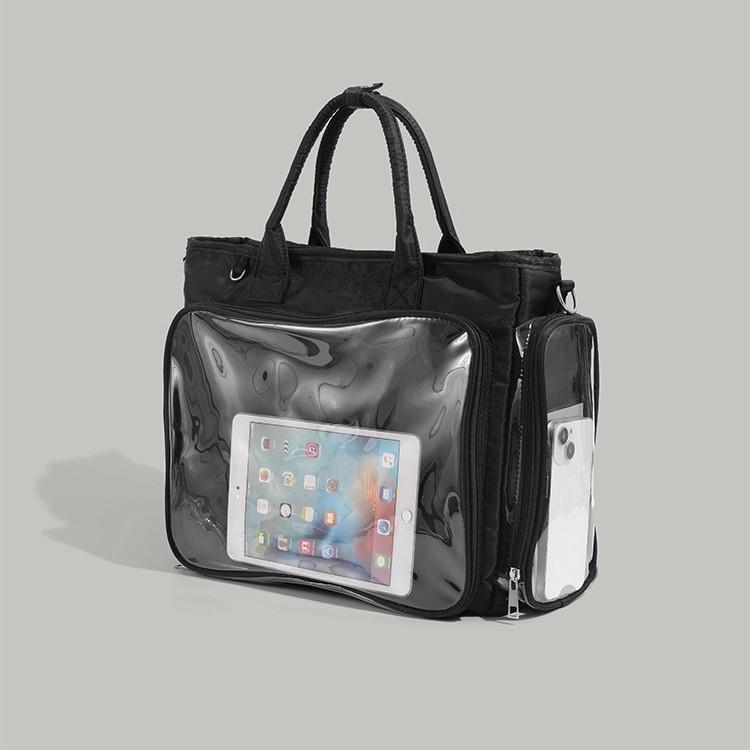 Large Capacity Transparent Commuter Handbag 2024 New Fashionable Versatile Single Shoulder Crossbody Bag Double Shoulder Backpack