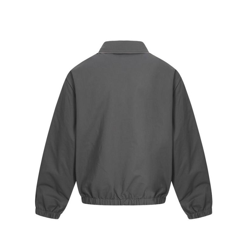 Unisex Cotton Oversized Retro Collar Jacket With Color-Block Design Fall Outerwear