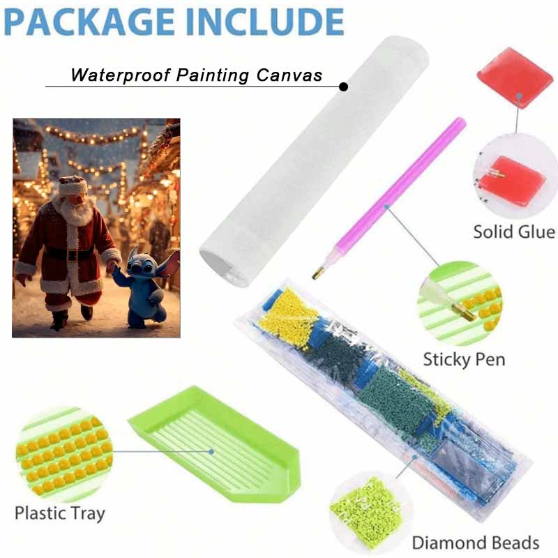Disney Diamond Painting Kit Santa Stitch Hand Embroidery 5D DIY Diamond Art Home Decor Creative Handicrafts Christmas Snow Decorations