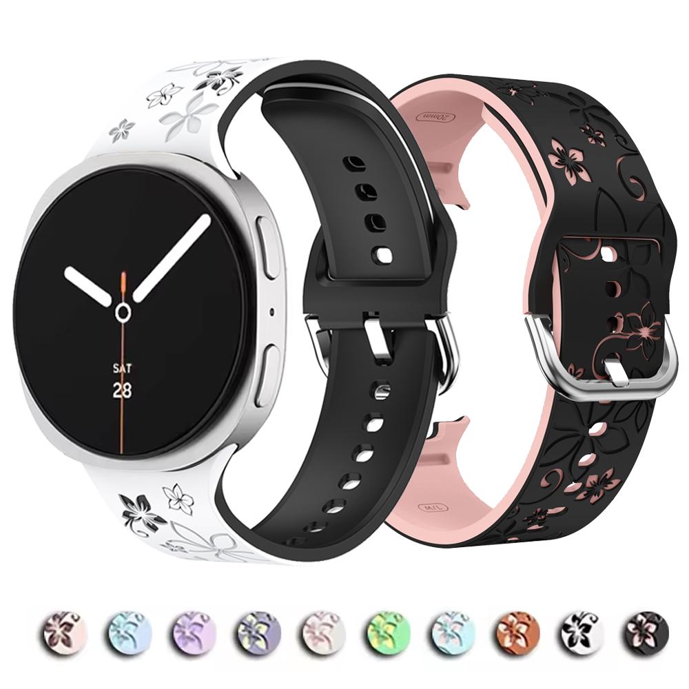 Силиконовый ремешок для часов с резным принтом для Samsung Galaxy Watch 8 Classic 46 мм/Watch 8 40 44 мм браслет для Samsung Watch 8 ремешок