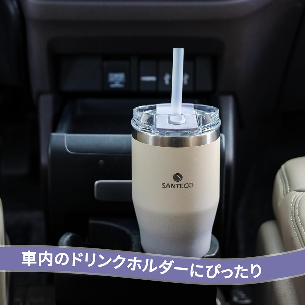 Стакан SANTECO ESCAPE 590 мл с крышкой и трубочкой, большой емкости, изолированный, стильный, из нержавеющей стали, с вакуумной изоляцией, без BPA, легкий, с широким горлом